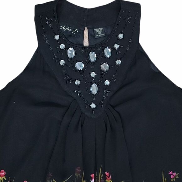 Lola P. Chiffon Shift Colorful Floral C
Black Dress Embellished Neck Pullover XL - Picture 5 of 16